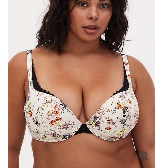 Torrid Push Up Plunge Skull Pattern Bra